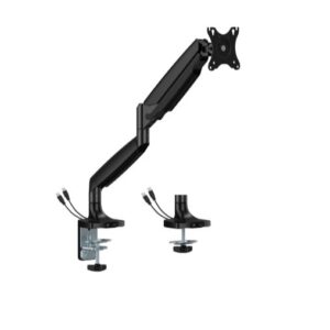 BrateckLDT82-C012UC SINGLE SCREEN HEAVY-DUTY GAS SPRING MONITOR ARM WITH USB PORTS For most 17"~45" Monitors