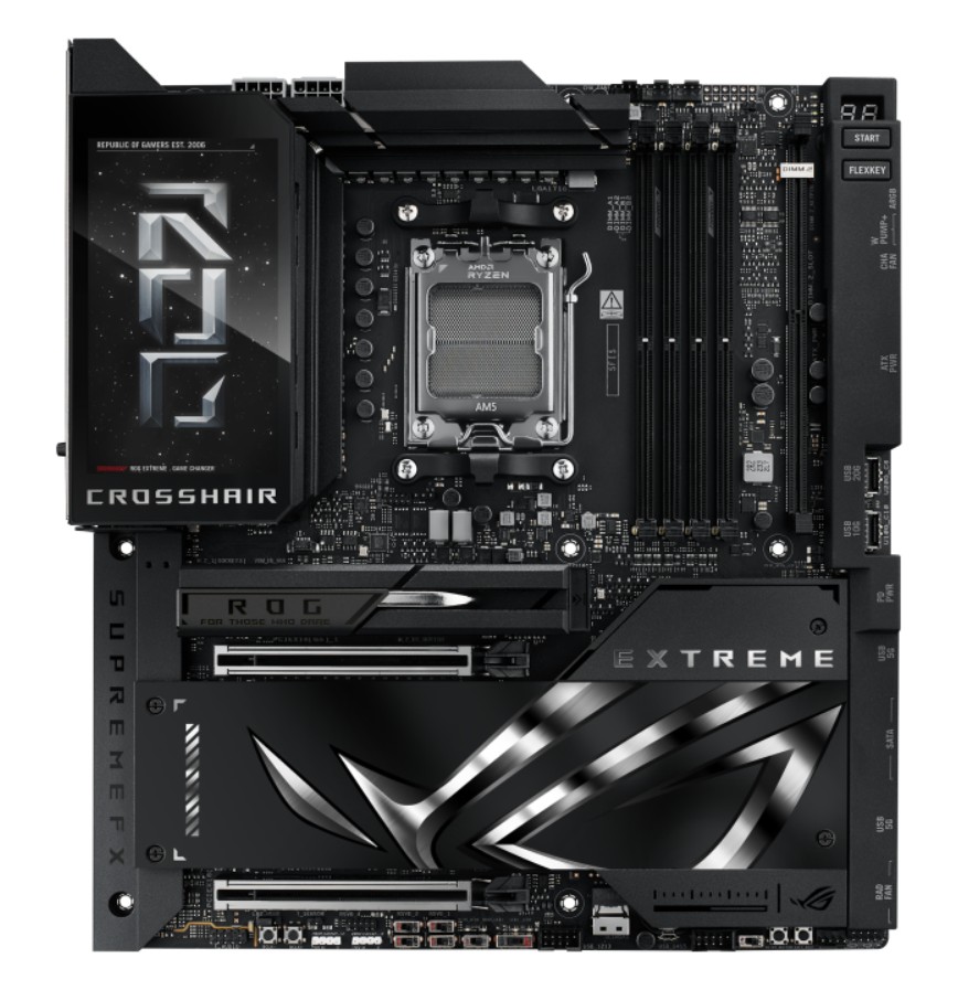 The ROG Crosshair X870E Extreme is the flagship AMD Ryzen™ 9000 series motherboard