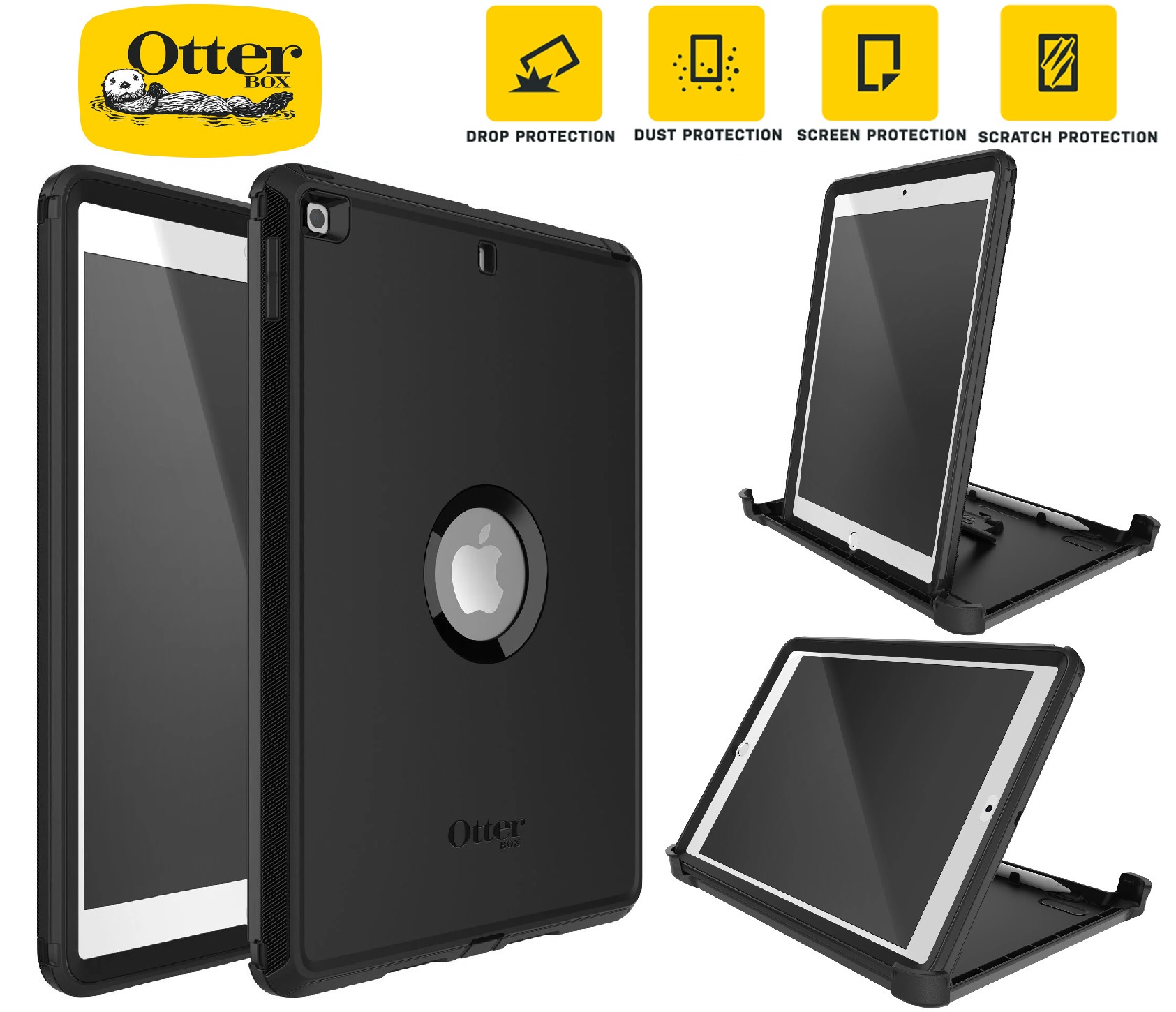 OtterBox Defender Apple iPad (10.2") (9th/8th/7th Gen) Case Black - (77-62032)