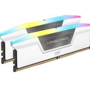 Corsair Vengeance RGB 64GB (2x32GB) DDR5 UDIMM 5200MHz C40 1.25V Desktop Gaming Memory White