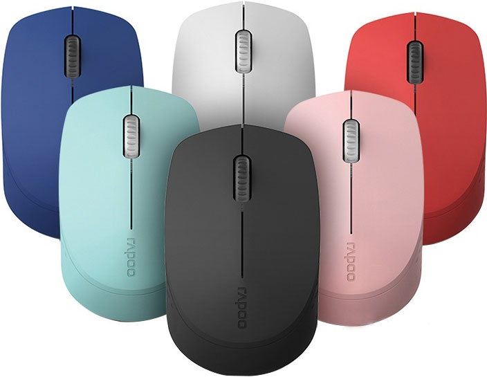 RAPOO M100 2.4GHz  Bluetooth 3 / 4 Quiet Click Wireless Mouse Black - 1300dpi Connects up to 3 Devices