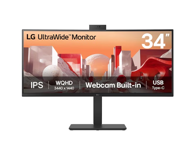 LG 34" UltraWide QHD Curved IPS Monitor with 3440x1440 resolution