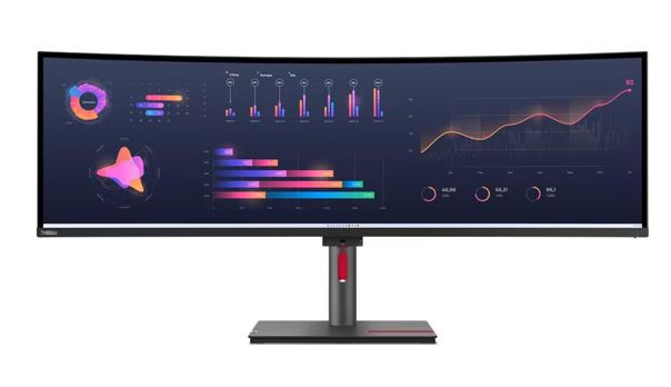LENOVO ThinkVision P49W-30 49" Dual QHD Curve Monitor IPS 5K 5120x2160 21:9 Height Adjustable Tilt Swivel DP HDMI TBT4 USB-C Hub USB-B LAN Audio VESA 3yr wty