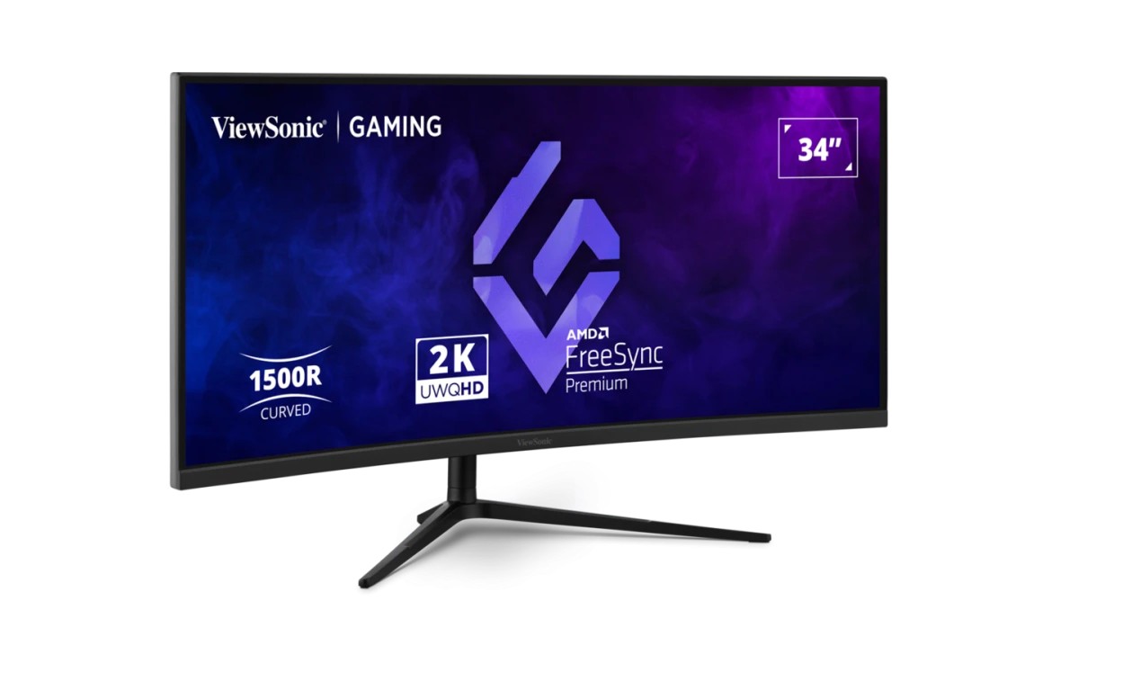 The ViewSonic VX3418C-2K features a 34” UWQHD display with a 1500R curve for bigger