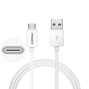 <h3>PISEN USB-C to USB-A Cable (1M) White</h3>
