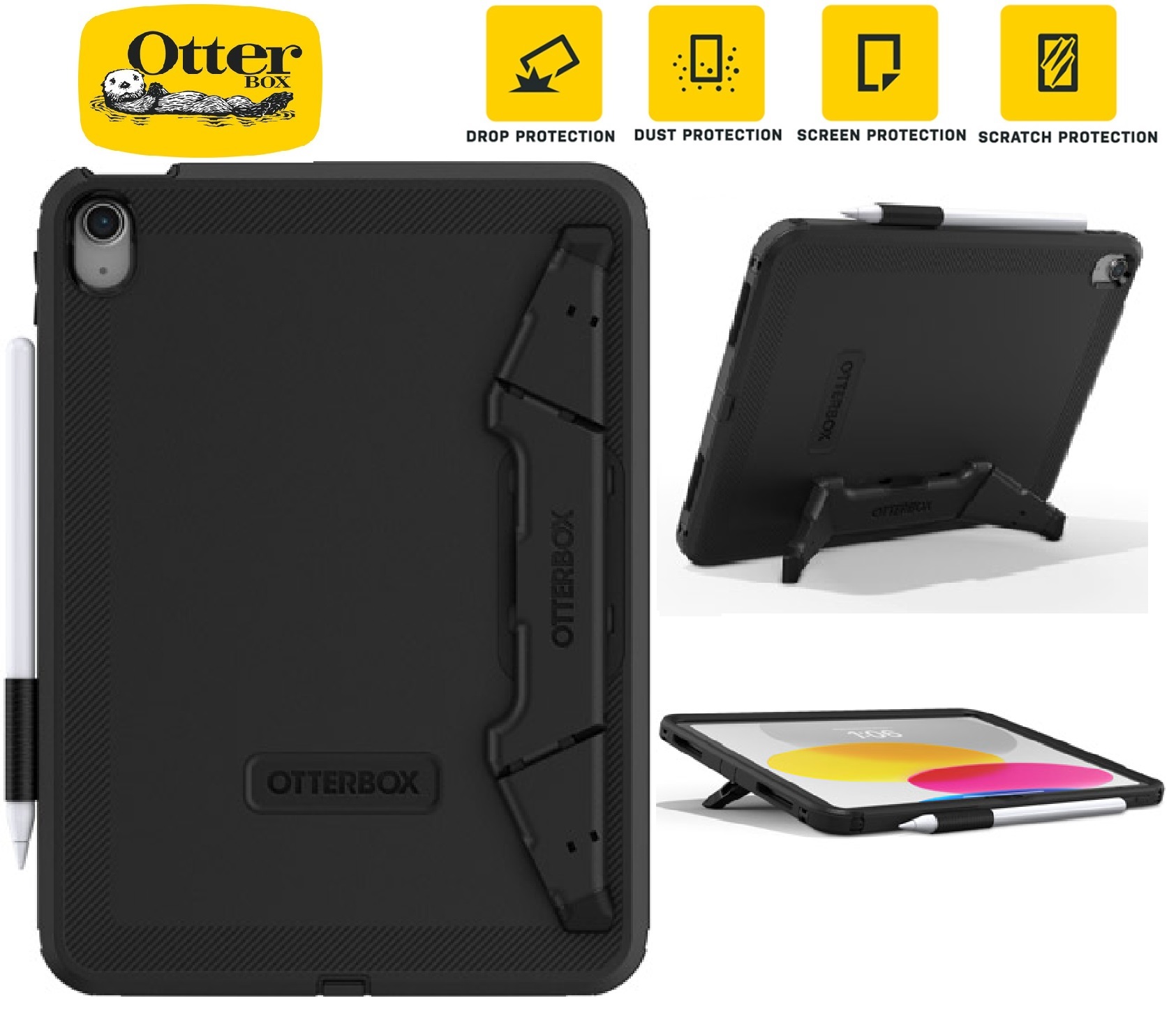 OtterBox Defender Apple iPad (11.0") 11th Gen (A16)/iPad 10th Gen (10.9") Case Black for EDU - (77-93756)