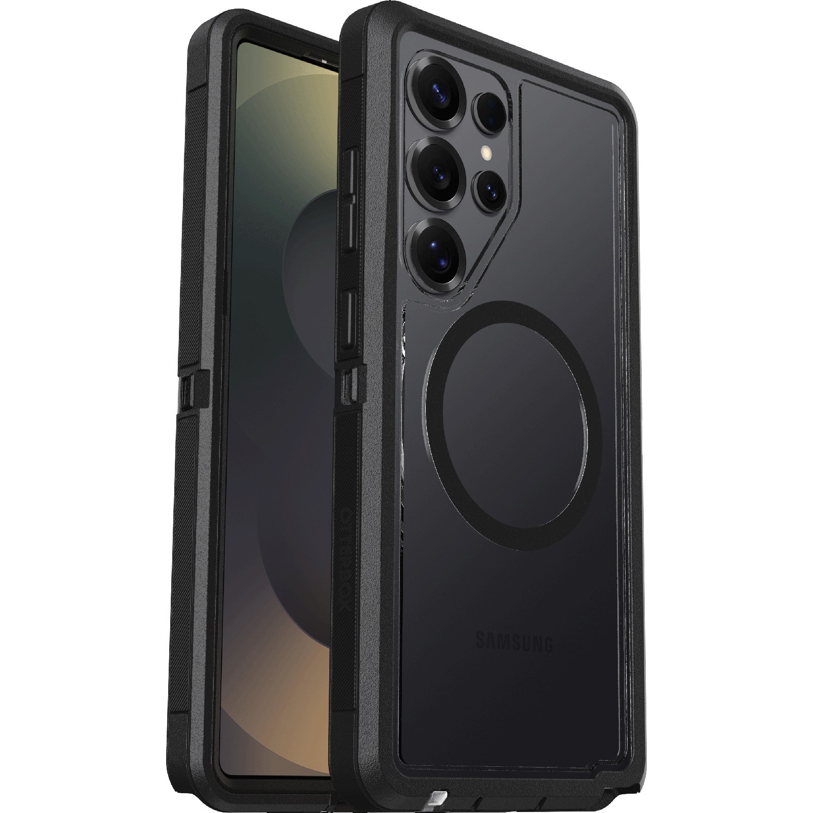 OtterBox Defender XT Clear Magnet Samsung Galaxy S25 Ultra 5G (6.9") Case Dark Side Clear/Black-(77-97584)