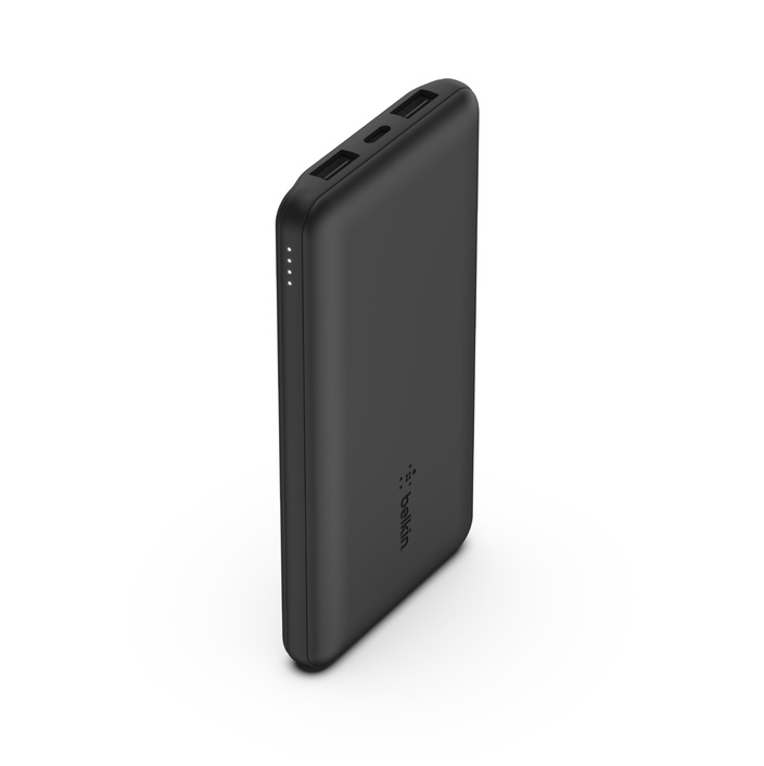 Belkin BoostCharge 10k mAh Power Bank (Triple-Port) + USB-C to USB-A Cable - Black (BPB011BTBK)