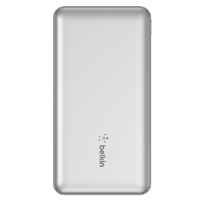 Belkin BoostCharge 10k mAh Power Bank (Triple-Port) + USB-C to USB-A Cable - Silver (BPB011btSL)