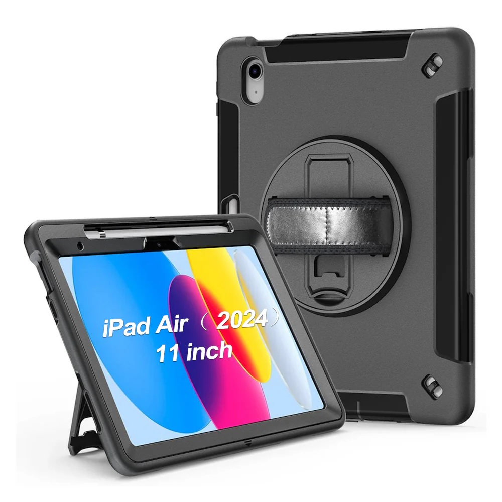 USP Rugged Apple iPad Air (11") (M3/M2)/ iPad Air (10.9") (5th/4th Gen)/ iPad Pro (11") (6th/5th/4th/3rd Gen) Case Black