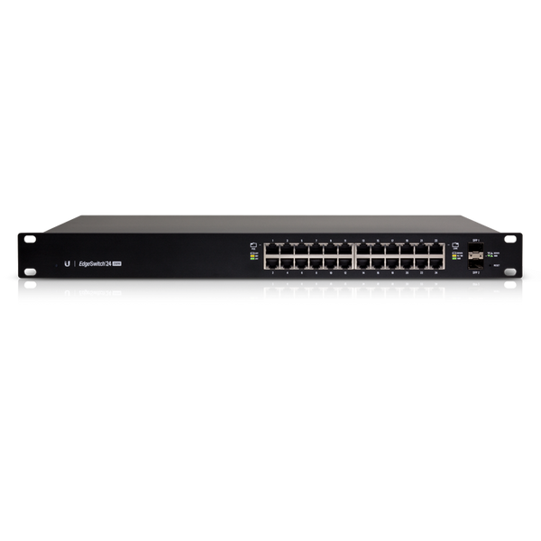 Ubiquiti EdgeSwitch 24,  24-Port Managed PoE+ Gigabit Switch, 2 SFP, 250W Total Power, Support PoE+  24v Passive, No Controller Needed, 2Yr Warr