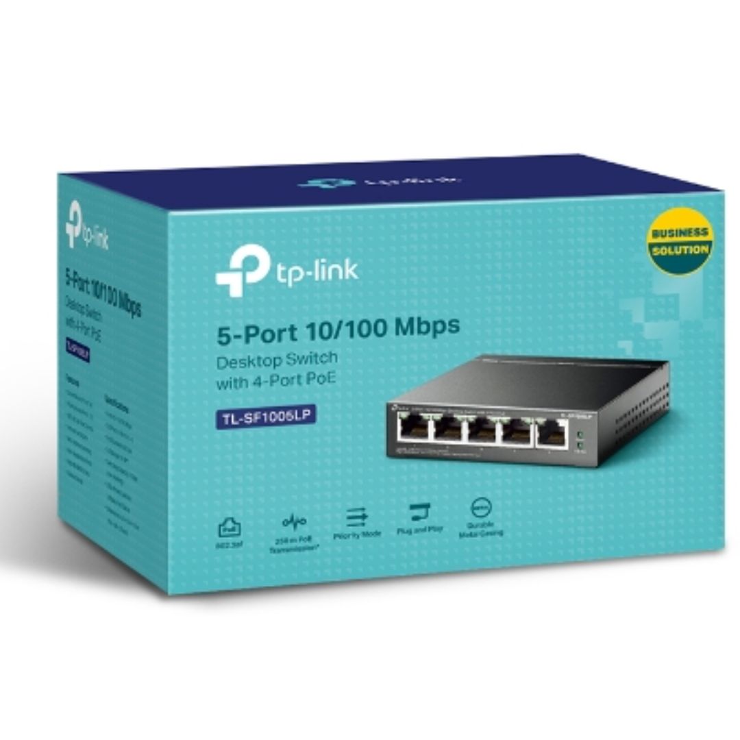 TP-Link TL-SF1005LP 5-Port 10/100Mbps Desktop Switch with 4-Port PoE
