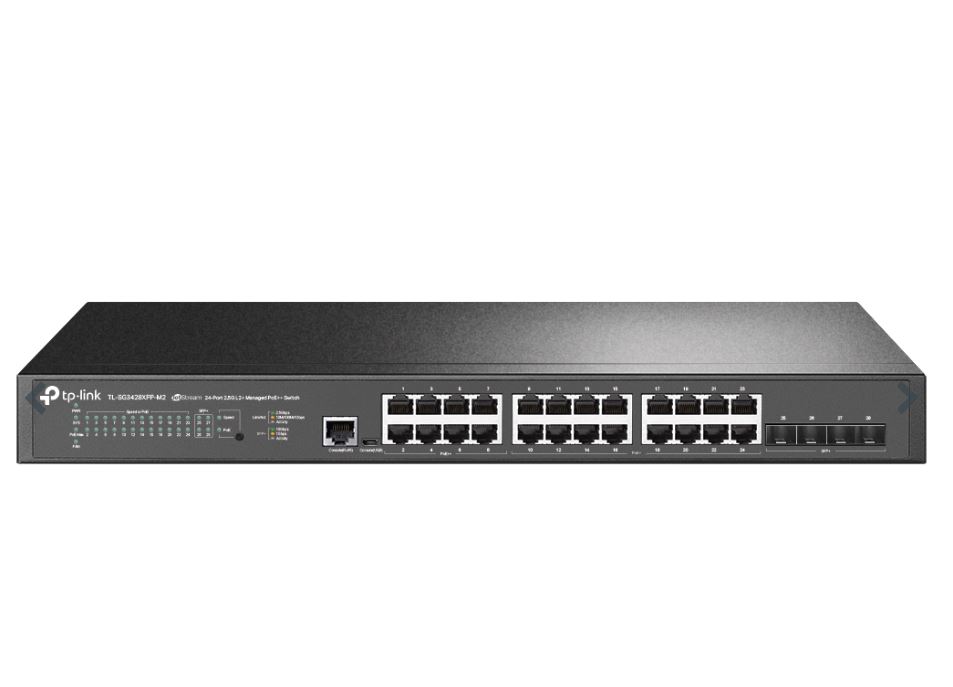 TP-Link SG3428XPP-M2 Omada 24-Port 2.5GBASE-T and 4-Port 10GE SFP+ L2+ Managed Switch with 16-Port PoE+  8-Port PoE++