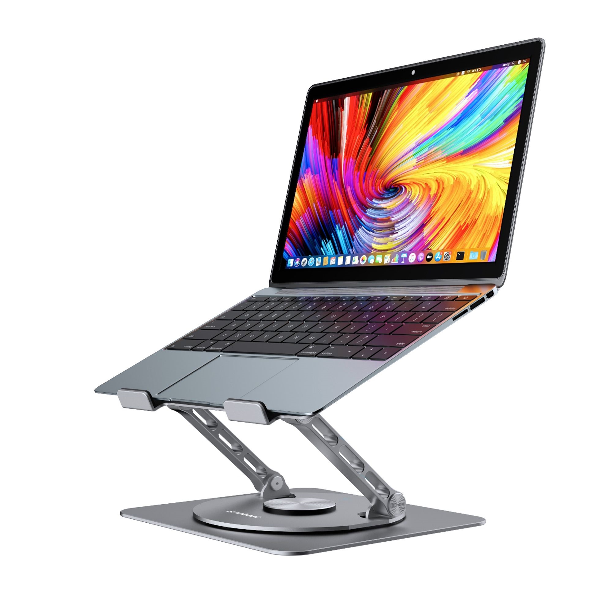 mbeat® Stage S7 Rotating and Height-Adjustable Laptop Stand - Space Grey Material: Aluminium alloy Package Weight: 1.07kg – MBEAT OFMB-STD-S7GRY Stands Product Image