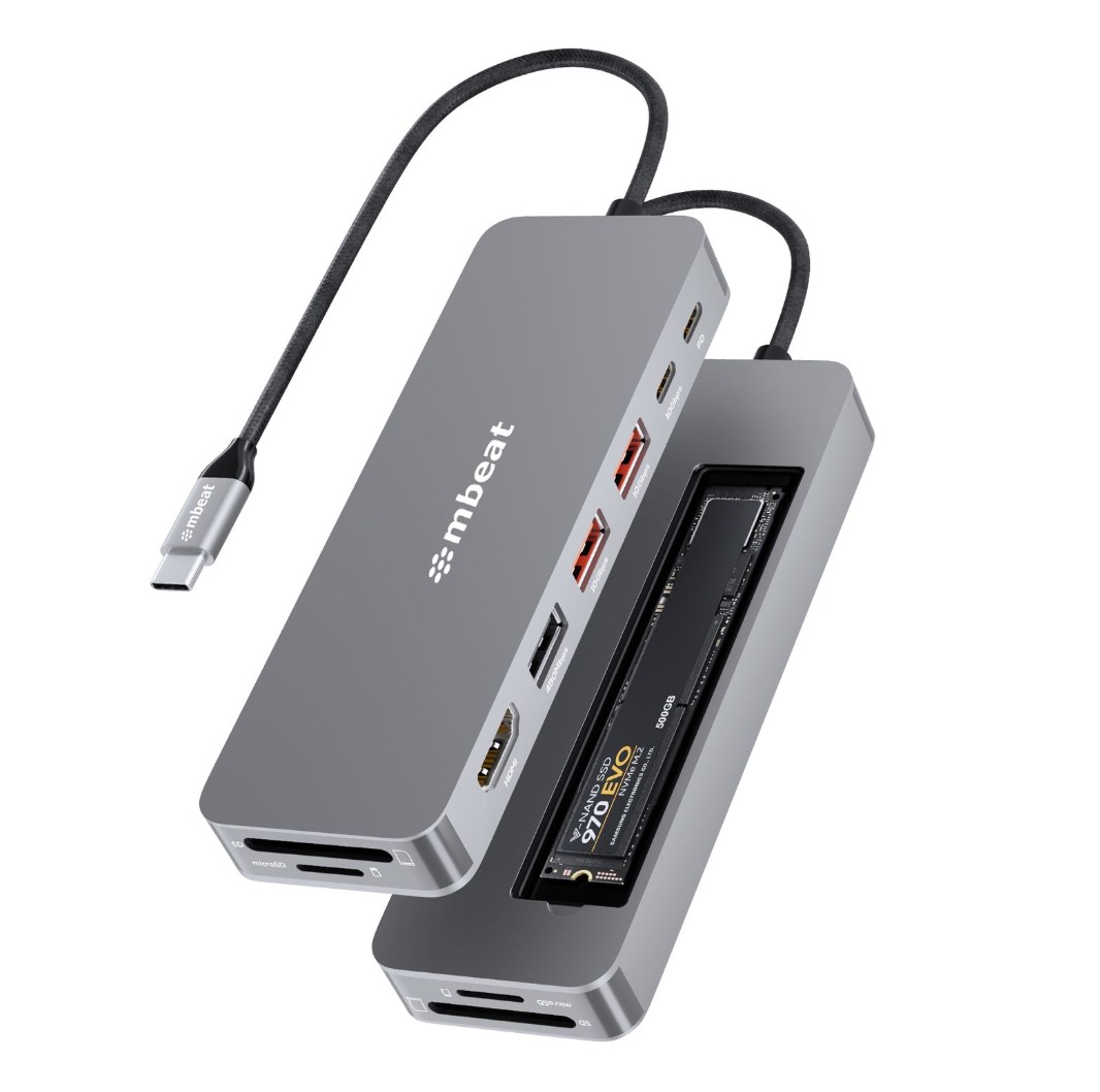 The mbeat Elite 9-in-1 USB-C Multiport Hub is a compact