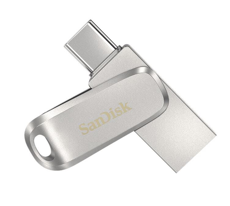 SanDisk 512GB Ultra Dual Drive Luxe USB-C USB-A Flash Drive Memory Stick 150MB/s USB3.1 Type-C Swivel for Android Smartphones Tablets Macs PC
