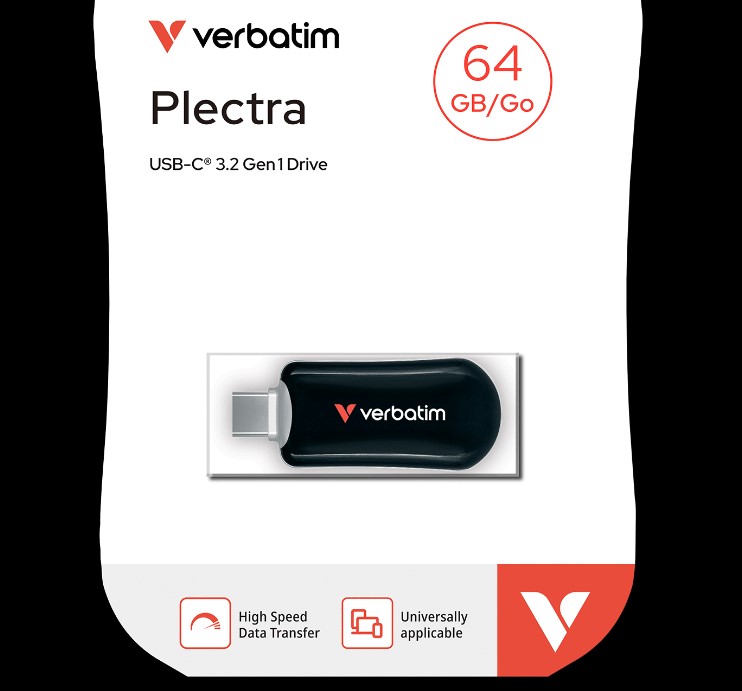 The Verbatim Plectra USB-C Flash Drive is a sleek and reliable storage solution