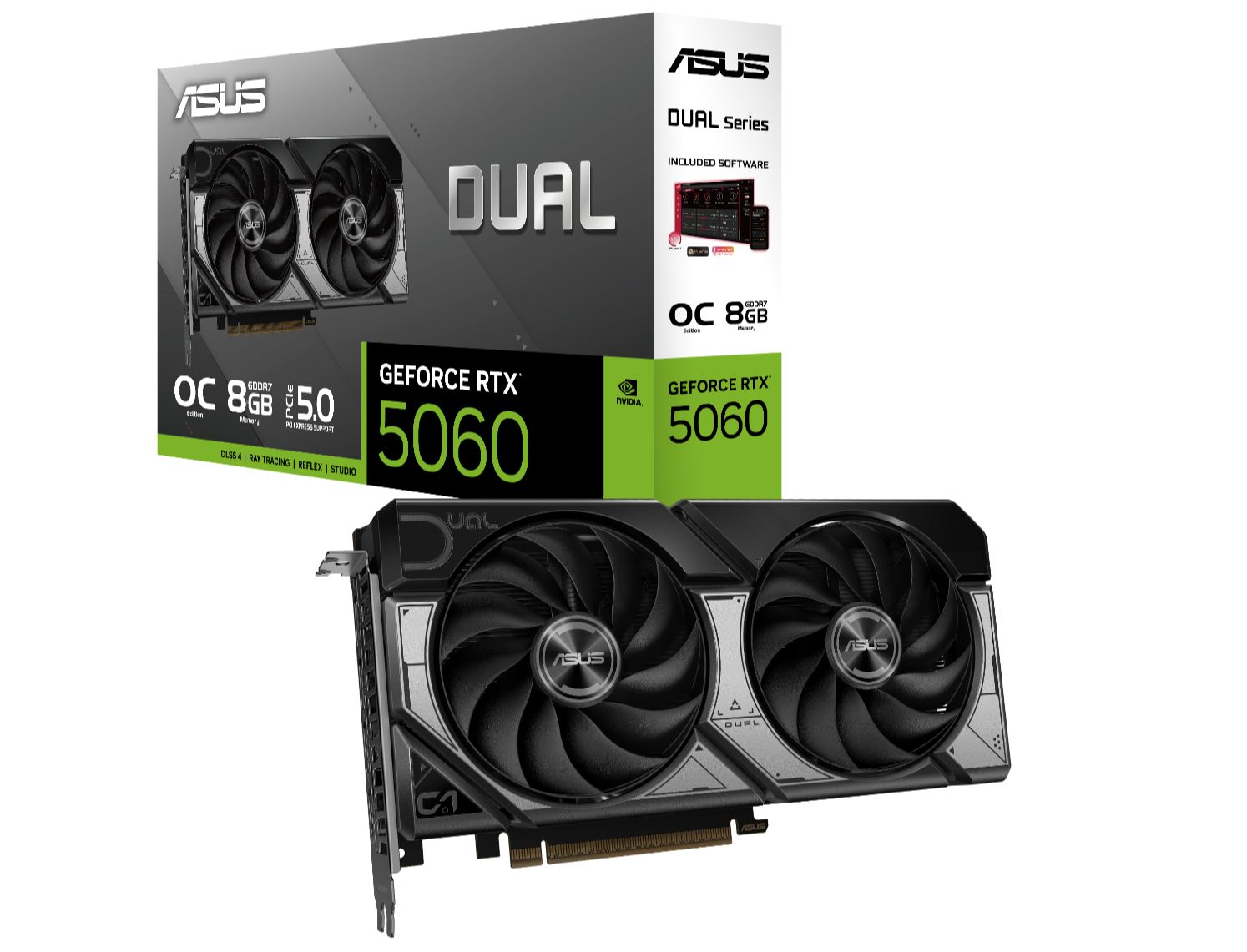 ASUS nVidia GeForce DUAL-RTX5060-O8G OC mode: 2565MHz 8GB GDDR7 OpenGL®4.6