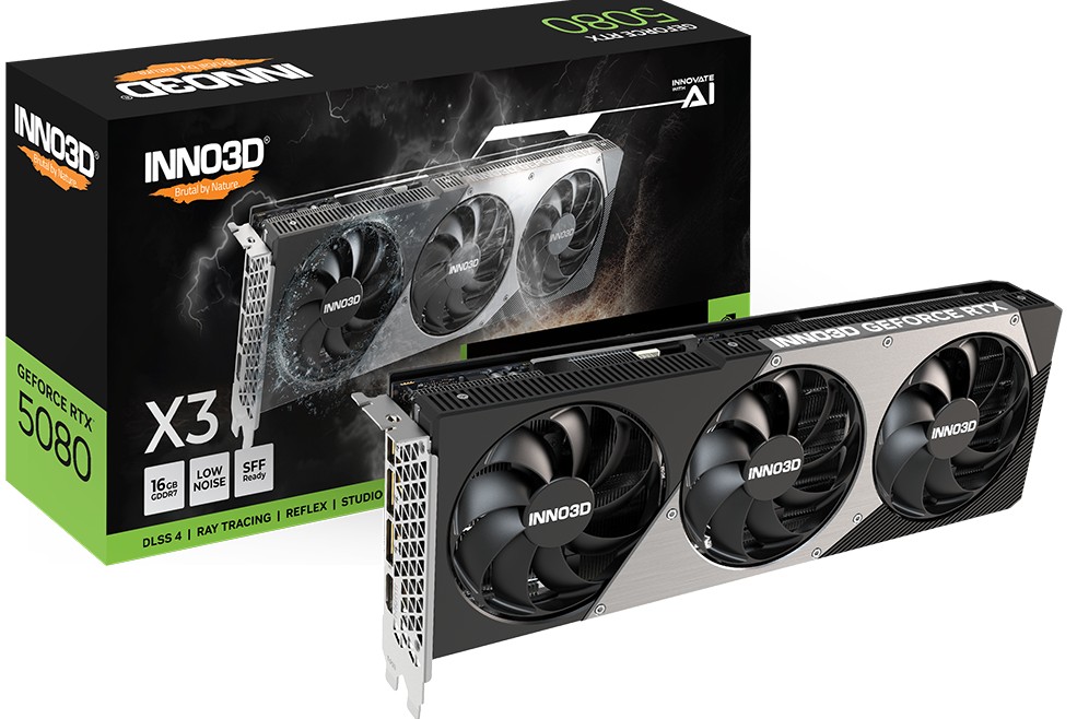 INNO3D nVidia GeForce RTX 5080 X3 16GB GDDR7 2617 MHz Boost Clock