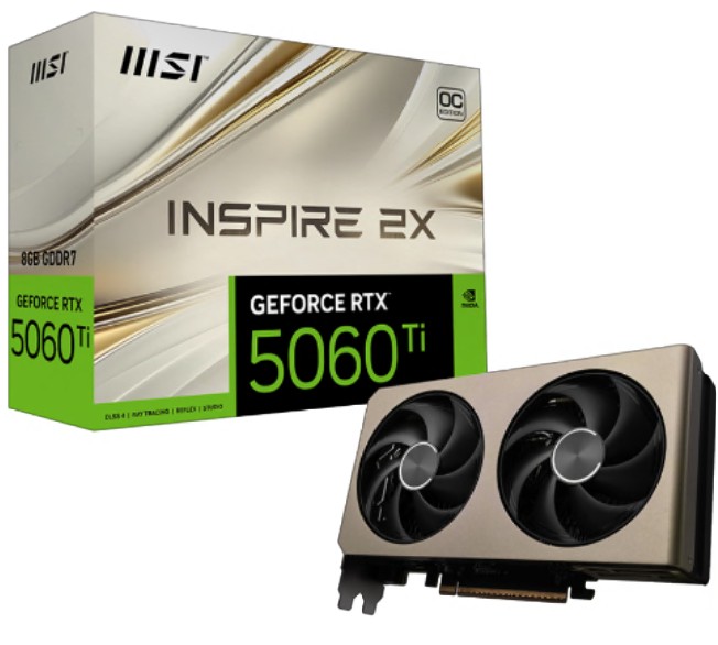 MSI nVidia GeForce RTX™ 5060 Ti 8G INSPIRE 2X OC
