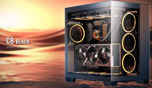 Antec C8 ATX, E-ATX. mATX, Seamless Edge View Front and Side, USB-C ...