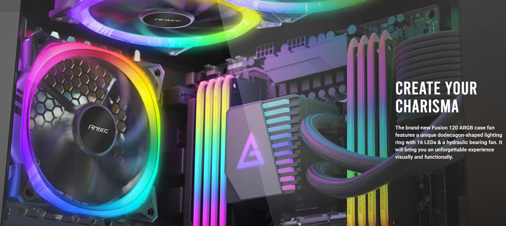 Antec Fusion 3x 120mm ARGB PWM HB Fan + ARGB Controller