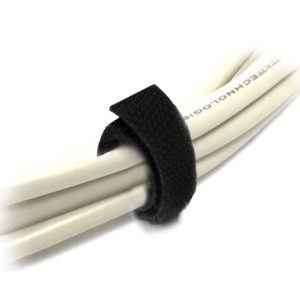 8Ware 25m x 12mm Velcro Wide Cable Tie Hook & Loop Continuous One Sided Self Adhesive Fastener Sticky Tape Roll Black – 8ware CB8W-8WD-VELCT-25M Other Cables Product Image