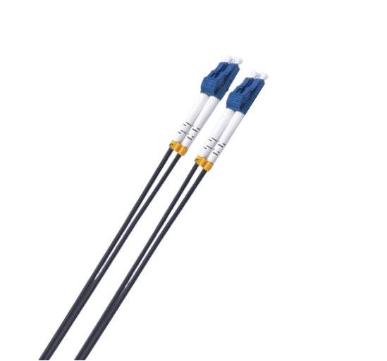 8ware 20m LC-LC OS2 Single Mode Dual-Core Fibre Optic Cable UPC Duplex Armoured Low Smoke Zero Halogen (LSZH) Jacket Black – 8ware CB8W-LCUPCBLACK-20M Fibre Product Image