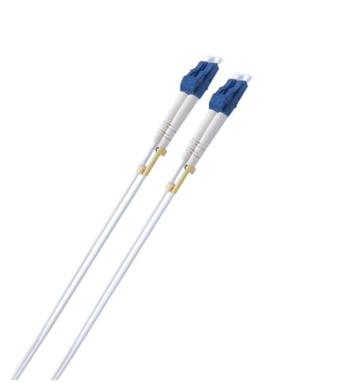 8ware 3m LC-LC OS2 Single Mode Dual-Core Fibre Optic Cable UPC Duplex Armoured Low Smoke Zero Halogen (LSZH) Jacket White – 8ware CB8W-LCUPCWHITE-3M Fibre Product Image