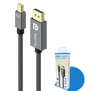 8ware Pro Series 4K 1M 60Hz Mini DisplayPort Male to DisplayPort Male cable high quality Premium connectors support MST monitor (Retail package) – 8ware CB8W-MDPDP HDMI & Video Cables Product Image