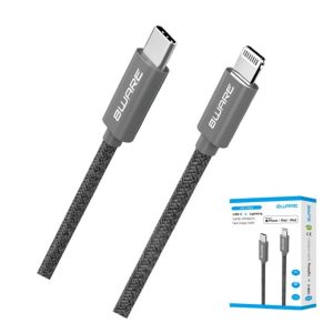 8ware 1.5m Super Ultra USB-C to Lightning Cable Super Fast charging Strength Aluminium flexible nylon Apple iPone iPad iPod Mac Retail Pack – 8ware CB8W-USBLIGHTNING HDMI & Video Cables Product Image