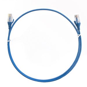 8ware CAT6 Ultra Thin Slim Cable 1m / 100cm - Blue Color Premium RJ45 Ethernet Network LAN UTP Patch Cord 26AWG for Data – 8ware CBAT-CAT6THINBL-1M Network Cables Product Image