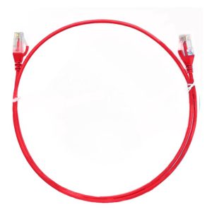8ware CAT6 Ultra Thin Slim Cable 2m / 200cm - Red Color Premium RJ45 Ethernet Network LAN UTP Patch Cord 26AWG for Data – 8ware CBAT-CAT6THINRD-2M Network Cables Product Image