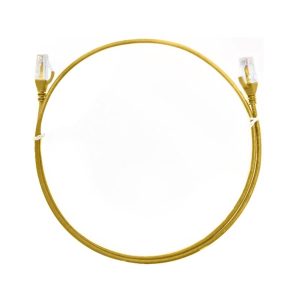 8ware CAT6 Ultra Thin Slim Cable 10m - Yellow Color Premium RJ45 Ethernet Network LAN UTP Patch Cord 26AWG for Data – 8ware CBAT-CAT6THINYE-10M Network Cables Product Image