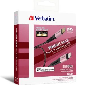 (LS)Verbatim Type C to Lightning Cable with Kevlar 120cm Rose Gold – Verbatim CBV-66050 USB