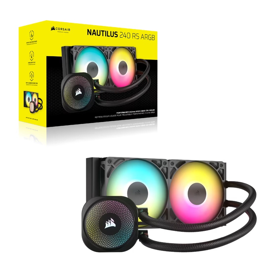 Corsair NAUTILUS 240 RS ARGB Liquid CPU Cooler - Black 240mm Rad