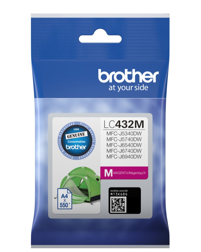 MAGENTA INK CARTRIDGE TO SUIT MFC-J5340DW/MFC-J5740DW/MFC-J6540DW/MFC-J6740DW/MFC-J6940DW -UP TO 550 PAGES – Brother COB-LC-432M Brother Printer Consumable - INKJET Product Image