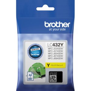YELLOW INK CARTRIDGE TO SUIT MFC-J5340DW/MFC-J5740DW/MFC-J6540DW/MFC-J6740DW/MFC-J6940DW -UP TO 550 PAGES – Brother COB-LC-432Y Brother Printer Consumable - INKJET Product Image