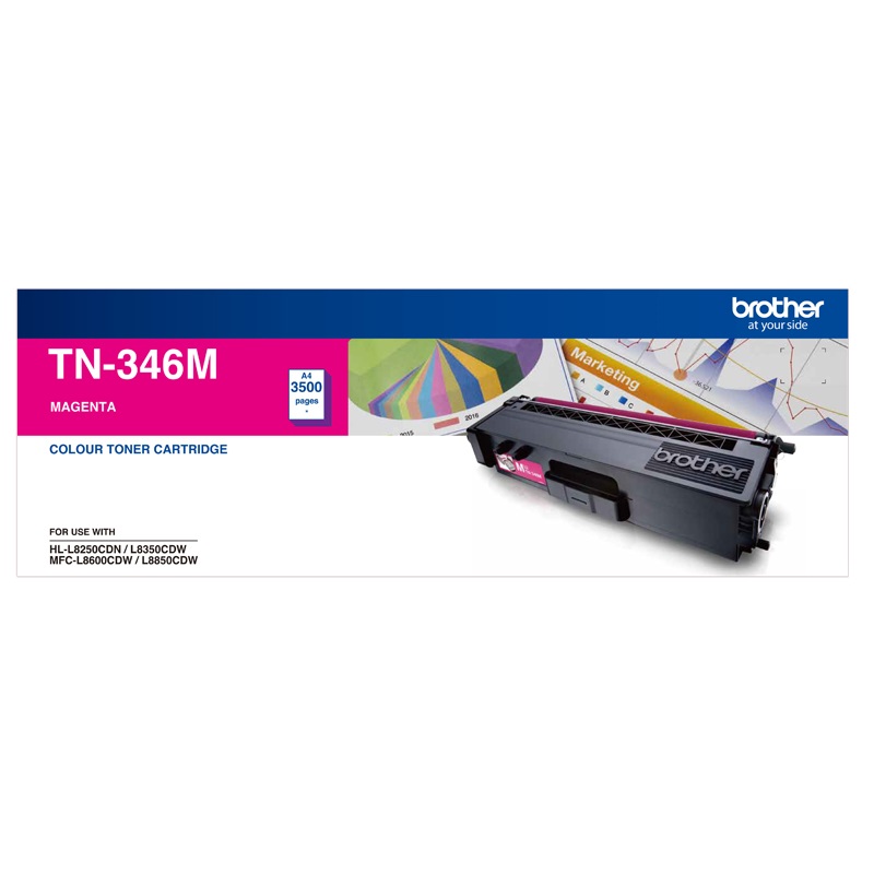 Brother TN-346M Colour Laser Toner- High Yield Magenta- HL-L8250CDN/8350CDW MFC-L8600CDW/L8850CDW - 3500Pages – Brother COB-TN-346M Brother Printer Consumable - COLOUR LASER Product Image