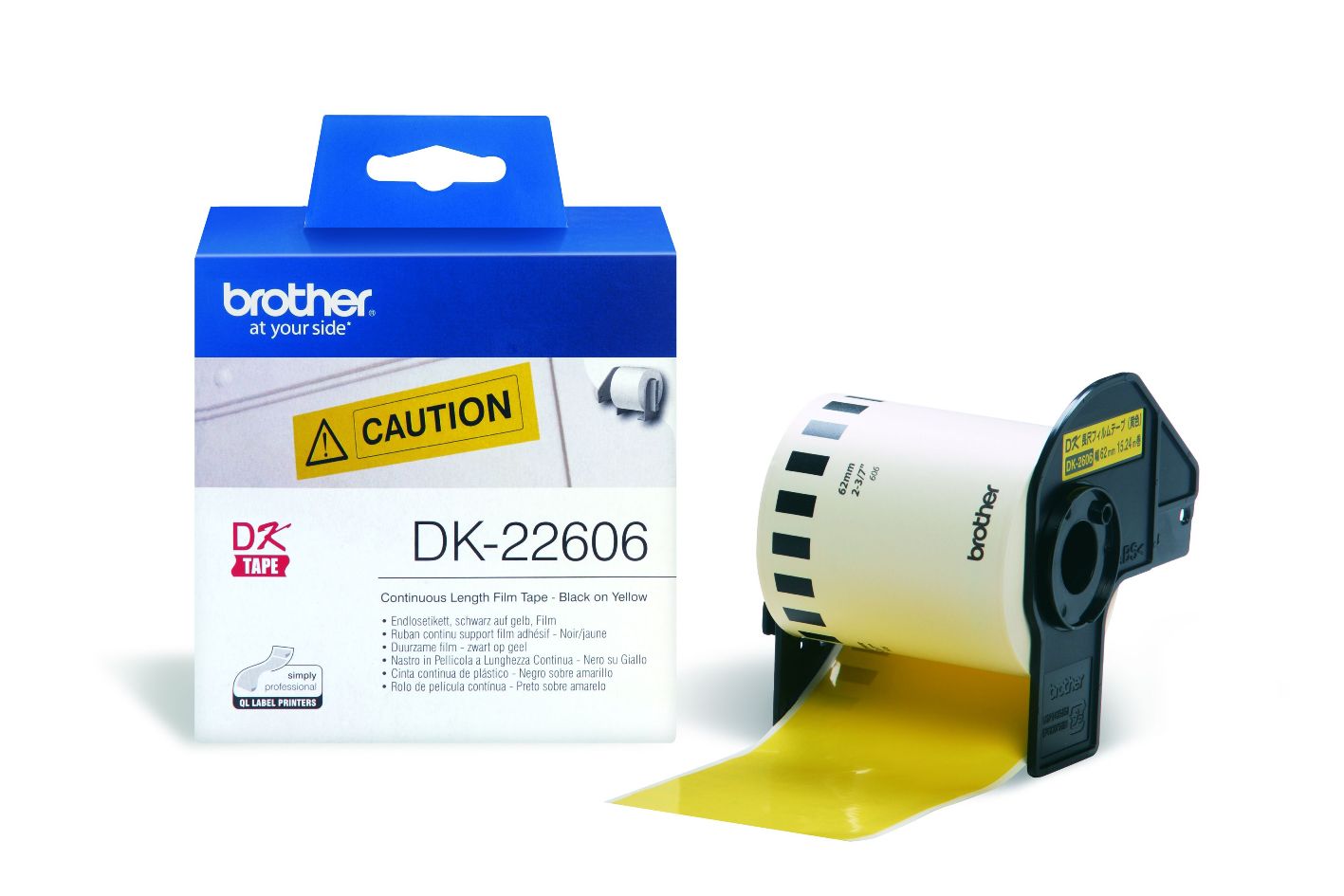 Brother YellowConti Film Roll 62mmX15.24m Continuous QLprts – Brother CODK22606 Brother - LABELLERS Product Image