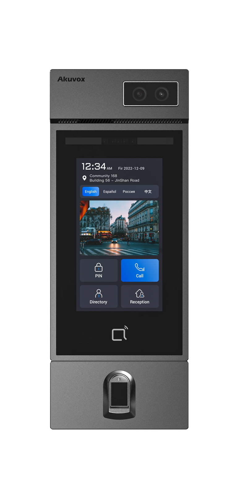 AkuvoxFACIAL RECOGNITION DOOR PHONE EXPANDABLE WITH FINGERPRINT MODULEIP Audio & Video