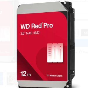 Western Digital WD Red Pro 12TB 3.5' NAS HDD SATA3 7200RPM 256MB Cache 24x7 300TBW ~24-bays NASware 3.0 CMR Tech 5yrs wty (replacement of WD121KFBX) – Western Digital HAWD-RDP35-12TB-2 3.5' SATA HDD (Desktops) Product Image