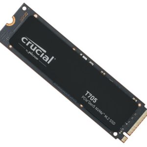 Crucial T705 4TB Gen5 NVMe SSD - 14100/12600 MB/s R/W 2400TBW 1500K IOPs 1.5M hrs MTTF DirectStorage for Intel 14th Gen & AMD Ryzen 7000 – Micron (Crucial) HBC-T705-4TB M.2 NVMe PCIe SSD Product Image