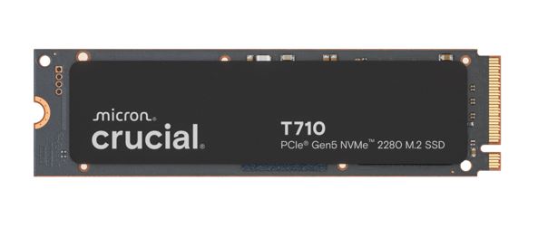 Crucial T710 1TB PCIe Gen5 NVMe 2280 SSD - 14900/13700 MB/s R/W 600TBW 2.2M IOPs 1.5M hrs MTTF with DirectStorage for Intel & AMD 5yrs – Micron (Crucial) HBC-T710-1TB M.2 NVMe PCIe SSD Product Image