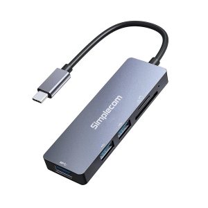 Simplecom CH255 USB-C 5-in-1 Multiport Adapter 3-Port USB-A Hub with SD MicroSD Card Reader – Simplecom HXSI-CH255 USB Hubs Product Image