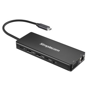 Simplecom CHN613 USB-C 13-in-1 Multiport Docking Station Dual HDMI + VGA Triple Display USB 3.2 Gen 2 10Gbps – Simplecom HXSI-CHN613 Docking Stations & Port Replicators Product Image
