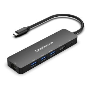 Simplecom CHT560 USB-C SuperSpeed 6-in-1 Multiport Docking Station HDMI 2.0 – Simplecom HXSI-CHT560 Docking Stations & Port Replicators Product Image