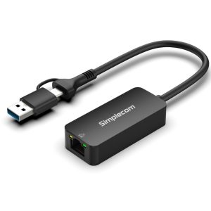 Simplecom NU405C SuperSpeed USB-C and USB-A to 2.5G Ethernet Network Adapter 2.5Gbps LAN – Simplecom HXSI-NU405C USB Network Adapters Product Image