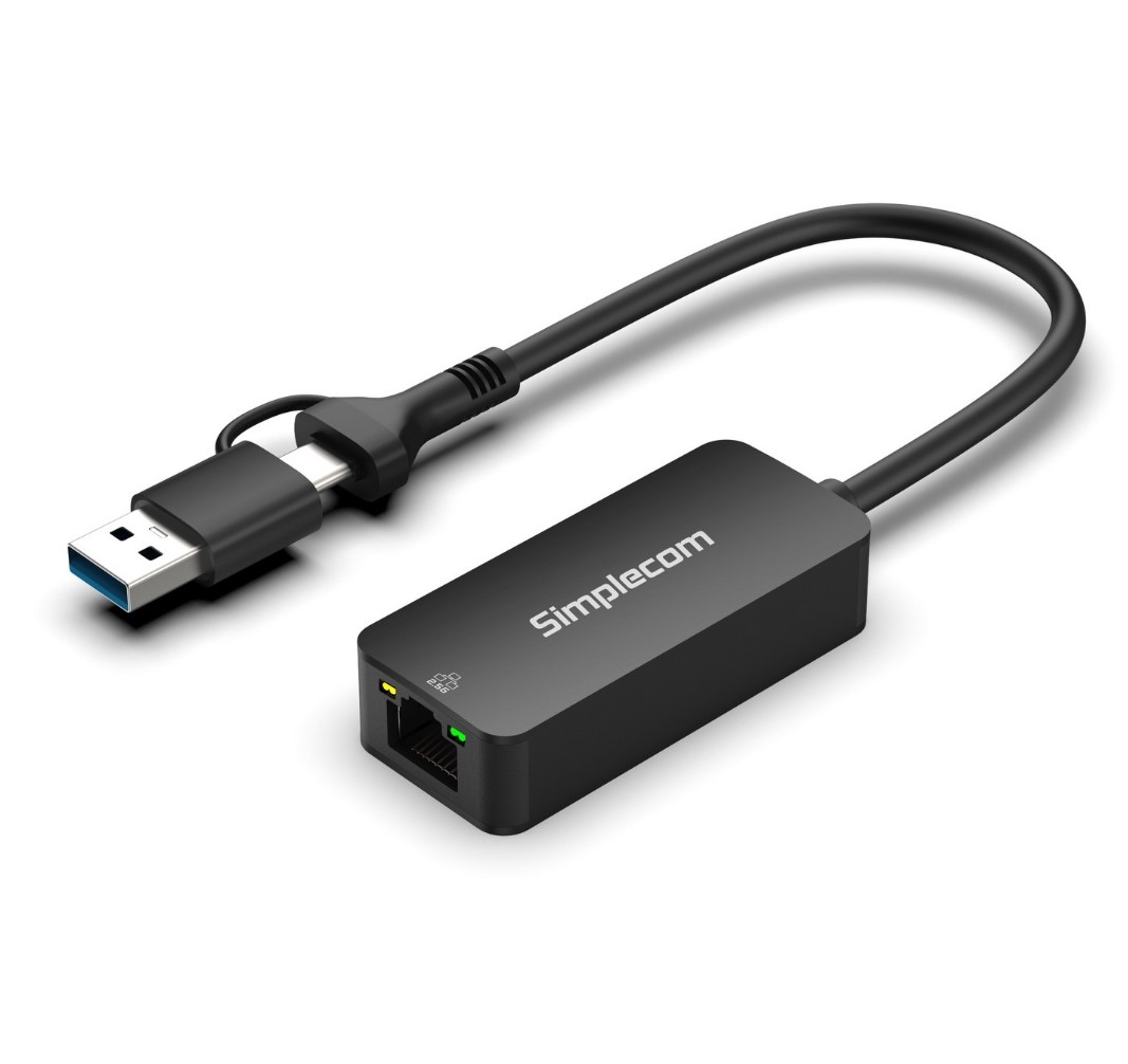 Simplecom NU405C SuperSpeed USB-C and USB-A to 2.5G Ethernet Network Adapter 2.5Gbps LAN – Simplecom HXSI-NU405C USB Network Adapters Product Image