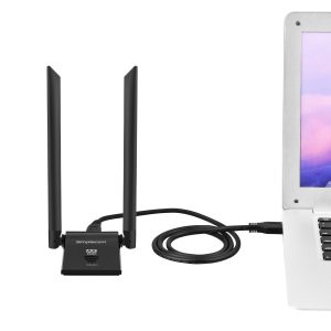 Simplecom NW628v2 AX1800 Dual Band WiFi 6 USB Adapter with 2x 5dBi High Gain Antennas – Simplecom HXSI-NW628V2 USB Network Adapters Product Image